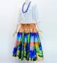 Hula Shantung Pa'u Skirt with Hibiscus Print / Luxury Collection / J3038-5