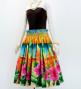 Hula Shantung Pa'u Skirt with Hibiscus Print / Luxury Collection / J3038-8