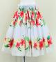 Hula Shantung Pa'u Skirt with Hibiscus & Plumeria Print / Luxury Collection / Beige / J3039be