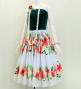 Hula Shantung Pa'u Skirt with Hibiscus & Plumeria Print / Luxury Collection / Beige / J3039be