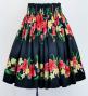 Hula Shantung Pa'u Skirt with Hibiscus & Plumeria Print / Luxury Collection / Black / J3039bk