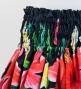 Hula Shantung Pa'u Skirt with Hibiscus & Plumeria Print / Luxury Collection / Black / J3039bk