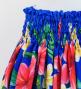 Hula Shantung Pa'u Skirt with Hibiscus & Plumeria Print / Luxury Collection / Blue / J3039bl