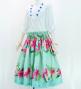 Hula Shantung Pa'u Skirt with Hibiscus & Plumeria Print / Luxury Collection / Light Blue / J3039lbl