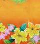 Hula Shantung Pa'u Skirt with Hibiscus & Plumeria Print / Luxury Collection / Orange / J3039or