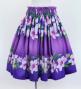 Hula Shantung Pa'u Skirt with Hibiscus & Plumeria Print / Luxury Collection / Purple / J3039pu