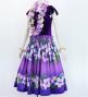 Hula Shantung Pa'u Skirt with Hibiscus & Plumeria Print / Luxury Collection / Purple / J3039pu