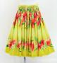 Hula Shantung Pa'u Skirt with Hibiscus & Plumeria Print / Luxury Collection / Yellow / J3039ye