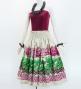 Hula Shantung Pa'u Skirt with Hula girl Print / Luxury Collection / Beige / J3040be
