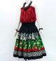 Hula Shantung Pa'u Skirt with Hula girl Print / Luxury Collection / Black / J3040bk