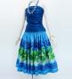 Hula Shantung Pa'u Skirt with Hula girl Print / Luxury Collection / Light Blue / J3040lbl