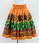 Hula Shantung Pa'u Skirt with Hula girl Print / Luxury Collection / Orange / J3040or