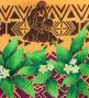 Hula Shantung Pa'u Skirt with Hula girl Print / Luxury Collection / Orange / J3040or