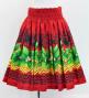 Hula Shantung Pa'u Skirt with Hula girl Print / Luxury Collection / Red / J3040rd