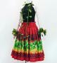Hula Shantung Pa'u Skirt with Hula girl Print / Luxury Collection / Red / J3040rd