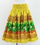 Hula Shantung Pa'u Skirt with Hula girl Print / Luxury Collection / Yellow / J3040ye