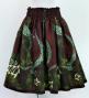 Hula Shantung Pa'u Skirt with Kahiko&Honu Print / Luxury Collection / Brown / J3042br