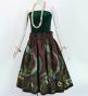 Hula Shantung Pa'u Skirt with Kahiko&Honu Print / Luxury Collection / Brown / J3042br
