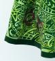 Hula Shantung Pa'u Skirt with Kahiko&Honu Print / Luxury Collection / Green / J3042gr