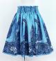 Hula Shantung Pa'u Skirt with Kahiko&Honu Print / Luxury Collection / Light Blue / J3042lbl