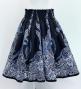 Hula Shantung Pa'u Skirt with Kahiko&Honu Print / Luxury Collection / Navy / J3042nv