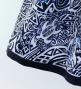 Hula Shantung Pa'u Skirt with Kahiko&Honu Print / Luxury Collection / Navy / J3042nv