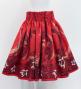 Hula Shantung Pa'u Skirt with Kahiko&Honu Print / Luxury Collection / Red / J3042rd