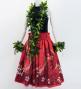 Hula Shantung Pa'u Skirt with Kahiko&Honu Print / Luxury Collection / Red / J3042rd