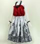 Hula Shantung Pa'u Skirt with Kahiko&Honu Print / Luxury Collection / White / J3042wh
