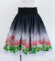 Hula Shantung Pa'u Skirt with Lehua Print / Luxury Collection / Black / J3043bk