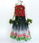 Hula Shantung Pa'u Skirt with Lehua Print / Luxury Collection / Black / J3043bk