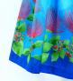 Hula Shantung Pa'u Skirt with Lehua Print / Luxury Collection / Blue / J3043bl