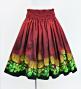 Hula Shantung Pa'u Skirt with Lehua Print / Luxury Collection / Red / J3043rd