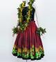 Hula Shantung Pa'u Skirt with Lehua Print / Luxury Collection / Red / J3043rd