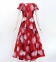 Hula Long Dress with Lehua Print / Luxury Collection / Red/ J3044rd