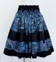 Hula Shantung Pa'u Skirt with Kahiko Print / Luxury Collection / Black / J3058bk