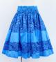 Hula Shantung Pa'u Skirt with Kahiko Print / Luxury Collection / Blue / J3058bl