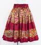 Hula Shantung Pa'u Skirt with Kahiko Print / Luxury Collection / Red / J3058rd