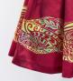 Hula Shantung Pa'u Skirt with Kahiko Print / Luxury Collection / Red / J3058rd