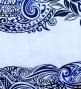 Hula Shantung Pa'u Skirt with Kahiko Print / Luxury Collection / White & Blue / J3058whbl