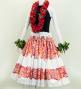 Hula Shantung Pa'u Skirt with Kahiko Print / Luxury Collection / White & Red / J3058whrd