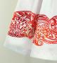 Hula Shantung Pa'u Skirt with Kahiko Print / Luxury Collection / White & Red / J3058whrd