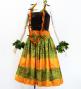 Hula Shantung Pa'u Skirt with Kahiko Print / Luxury Collection / Yellow / J3058ye