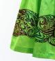 Hula Shantung Pa'u Skirt with Kahiko Print / Luxury Collection / Yellow Green / J3058yegr