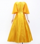 Hula Long Dress with Hibiscus Print / Luxury Collection / Dark Yellow / J3062dye