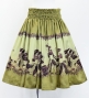 Hula Shantung Pa'u Skirt with Hula Girl Print / Luxury Collection / Beige / J3078be