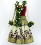 Hula Shantung Pa'u Skirt with Hula Girl Print / Luxury Collection / Beige / J3078be