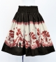 Hula Shantung Pa'u Skirt with Hula Girl Print / Luxury Collection / Black / J3078bk