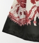 Hula Shantung Pa'u Skirt with Hula Girl Print / Luxury Collection / Black / J3078bk