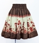 Hula Shantung Pa'u Skirt with Hula Girl Print / Luxury Collection / Brown / J3078br